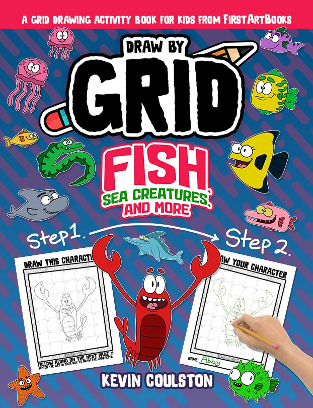 Cover of Draw by Grid: Fish, Sea Creatures, And More