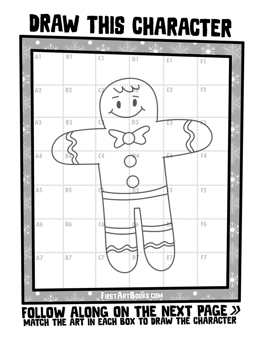 Gingerbread man grid free printable