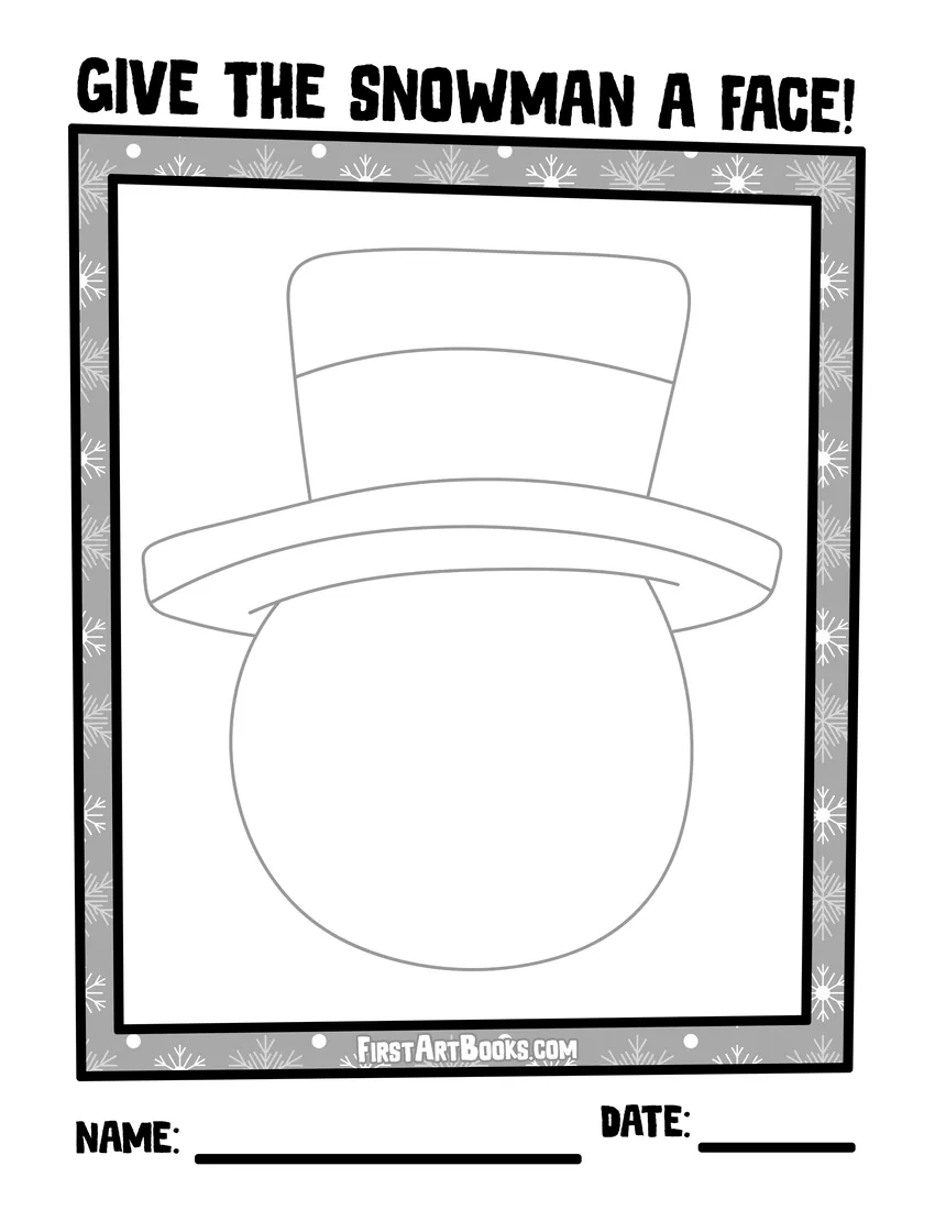 Give the snowman a face free printable