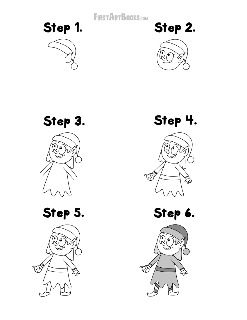 How to draw an elf free printable