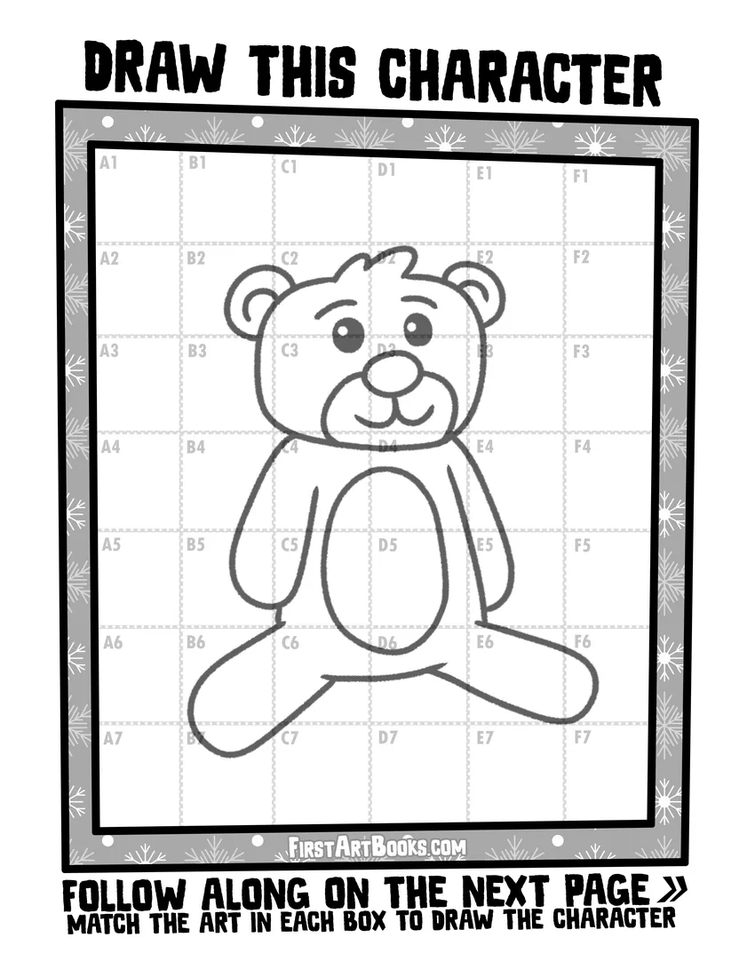 Teddy bear grid free printable