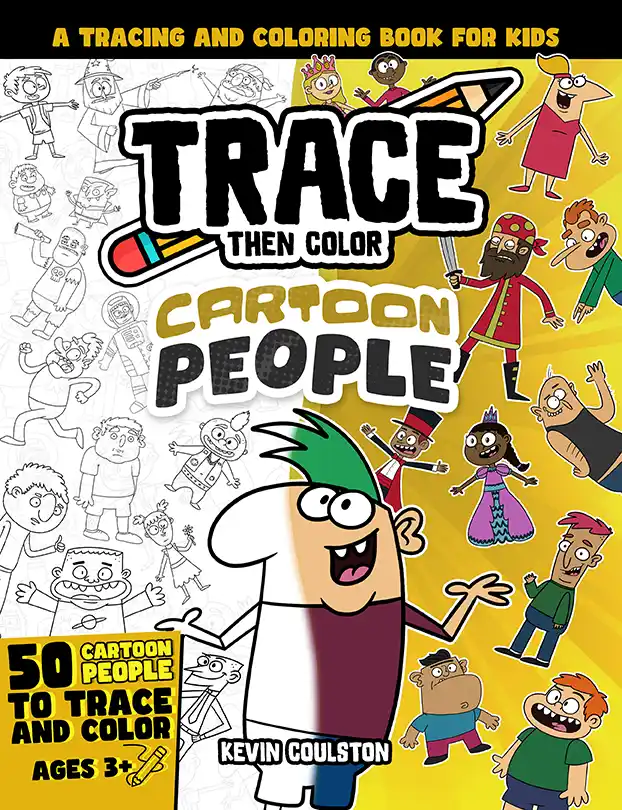 Cover of Trace Then Color: Cartoon People